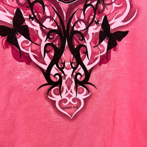 Harley-Davidson Hot Pink T Shirt Y2K - Picture 2 of 6